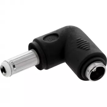 DC adapter InLine 5,5×2,5 mm kampuotas kištukas vyriškas–moteriškas, 5 V įvestis, vidinis, juodas