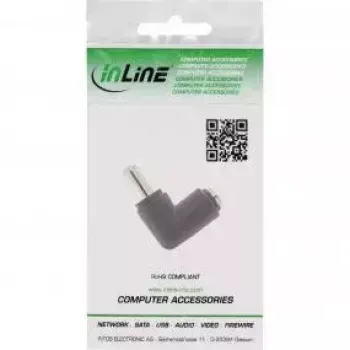 InLine nuolatinės srovės adapteris 5.5x2.1 mm DC kištukas, kampinis, kištukinis/lizdinis, juodas, universalus