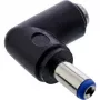 InLine nuolatinės srovės adapteris 5.5x2.1 mm DC kištukas, kampinis, kištukinis/lizdinis, juodas, universalus