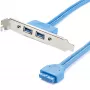 StarTech.com 2 prievadų USB 3.0 A lizdo plokštelės adapteris, IDC, USB 3.2 Gen 1 (3.1 Gen 1), mėlyna, nerūdijantis plienas, 0,5 m, CE, REACH, 500 mm