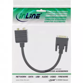 DVI-I adapterio kabelis InLine 17301 DVI-I kištukas / DVI-I lizdas + S-VGA