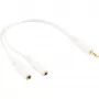 InLine stereo Y laidas 3,5 mm stereo kištukas į du 3,5 mm stereo lizdus baltas/auksinis, 0,1 m