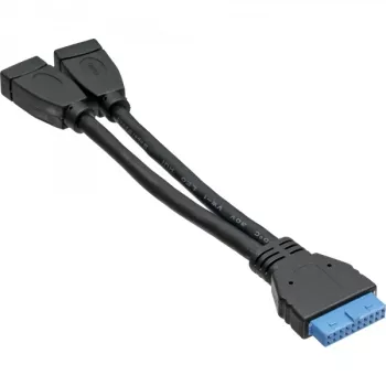 InLine USB 3.0 adapterio laidas vidinis 2x USB A tipo moteriška / pagrindinės plokštės antraštė