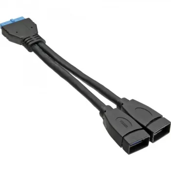 InLine USB 3.0 adapterio laidas vidinis 2x USB A tipo moteriška / pagrindinės plokštės antraštė