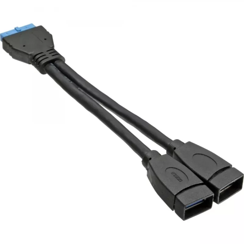 InLine USB 3.0 adapterio laidas vidinis 2x USB A tipo moteriška / pagrindinės plokštės antraštė