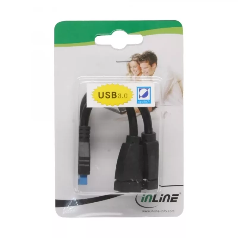 InLine USB 3.0 adapterio laidas vidinis 2x USB A tipo moteriška / pagrindinės plokštės antraštė