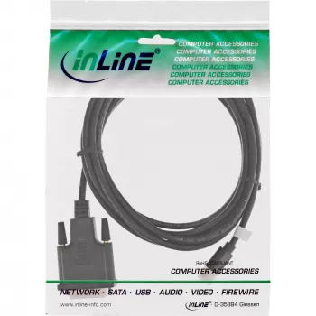 InLine Mini DisplayPort kištukas į DVI-D 24+1 kištukas laidas, juodas/auksinis, 1,5 m