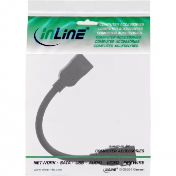 InLine HDMI Keystone adapterinis kabelis 4K/60Hz, HDMI A lizdas/lizdas, juodas, 0,2 m