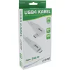 InLine USB4 laidas, USB-C, vienas galas kampuotas, PD 240W, 8K60Hz, TPE, baltas, 2m
