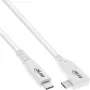 InLine USB4 laidas, USB-C, viena pusė kampuota, PD 240W, 8K60Hz, TPE, baltas, 1m