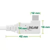 InLine USB4 laidas, USB-C, vienas galas kampinis, PD 240W, 8K60Hz, TPE, baltas, 1,5 m