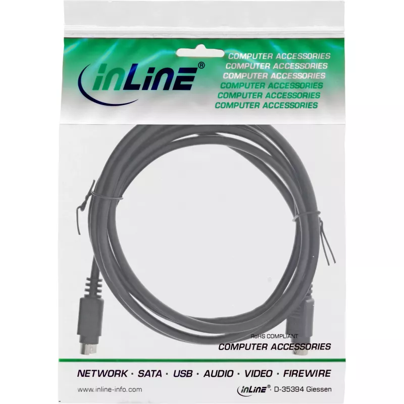 InLine S-VHS vaizdo kabelis, 4 kontaktų, kištukas / kištukas, 2 m