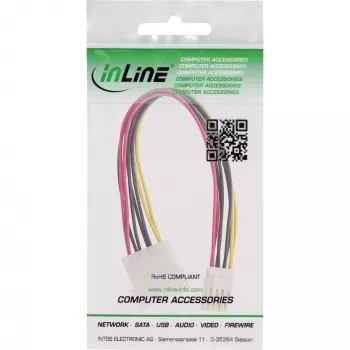 InLine vidinis maitinimo Y laidas 1x 5,25 col. Molex / 2x 3,5 col. Floppy 0,20 m