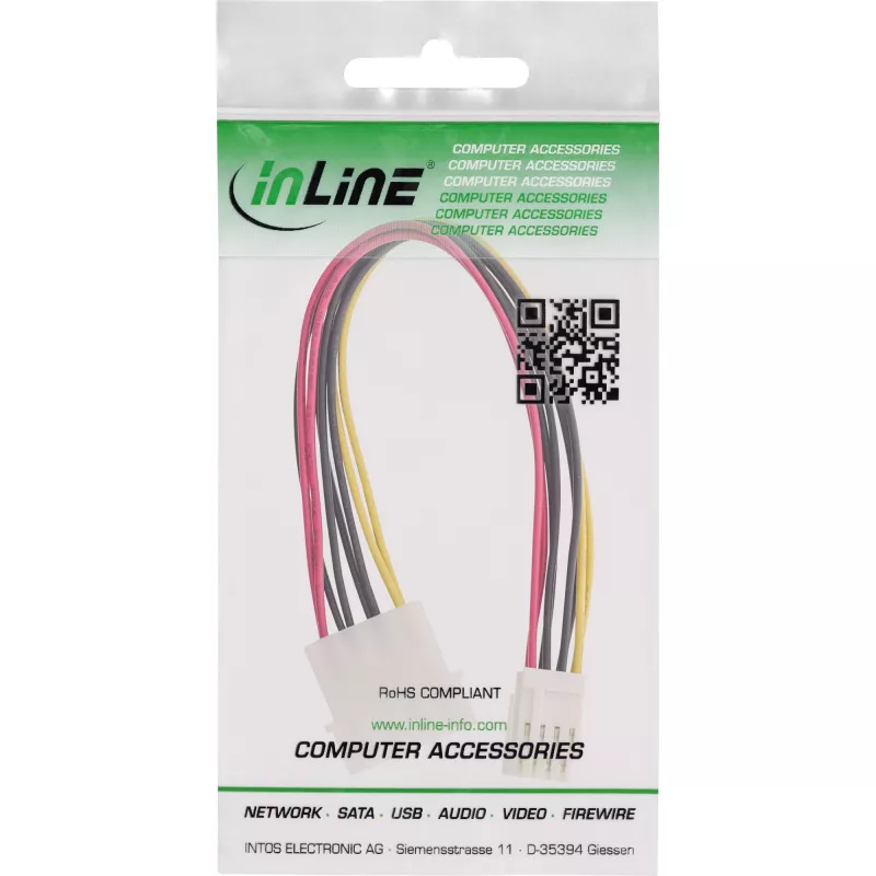 InLine vidinis maitinimo Y laidas 1x 5,25 col. Molex / 2x 3,5 col. Floppy 0,20 m