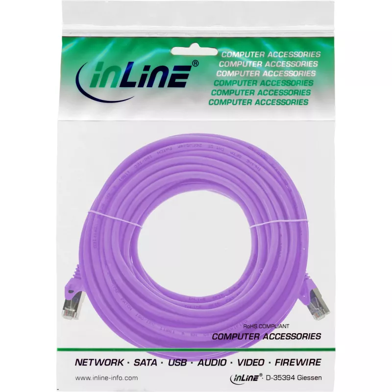 InLine komutacinis kabelis SF/UTP Cat.5e violetinis 7,5m
