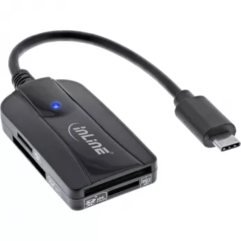 “InLine” kortelių skaitytuvas USB 3.1 USB-C, skirtas SD/SDHC/SDXC, microSD, suderinamas su UHS-II