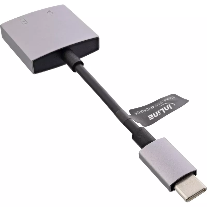InLine USB-C garso adapterio laidas, USB-C į 3,5 mm lizdą + PD 30 W