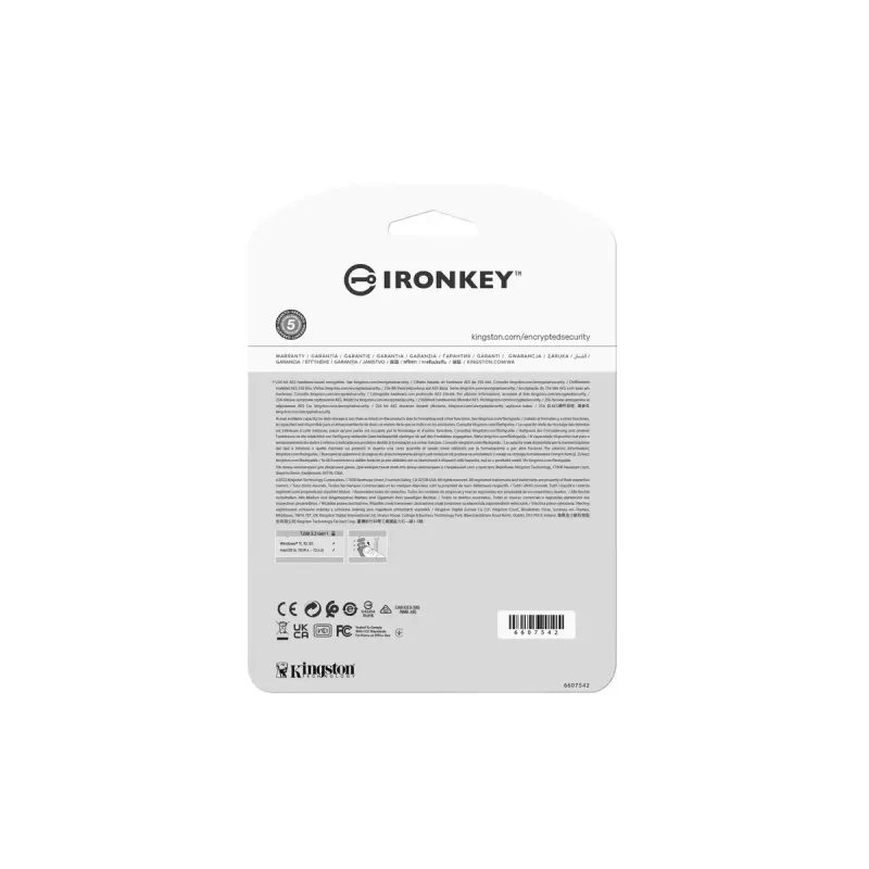 „Kingston Technology IronKey“ 16 GB USB-C Vault Privacy 50C AES-256 šifruotas, FIPS 197