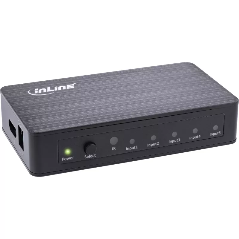InLine HDMI jungiklis 5 prievadų 4K2K@60Hz HDCP 2.2 Juodas