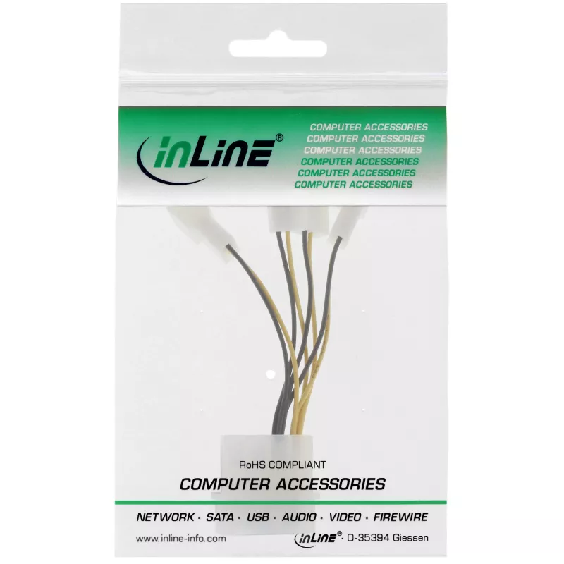 Maitinimo adapterio kabelis Molex InLine 33341A 0,05 m 4x ventiliatoriaus jungtis