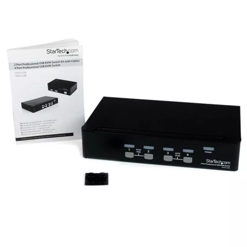 StarTech.com 4 prievadų profesionalus VGA USB KVM jungiklis su šakotuvu