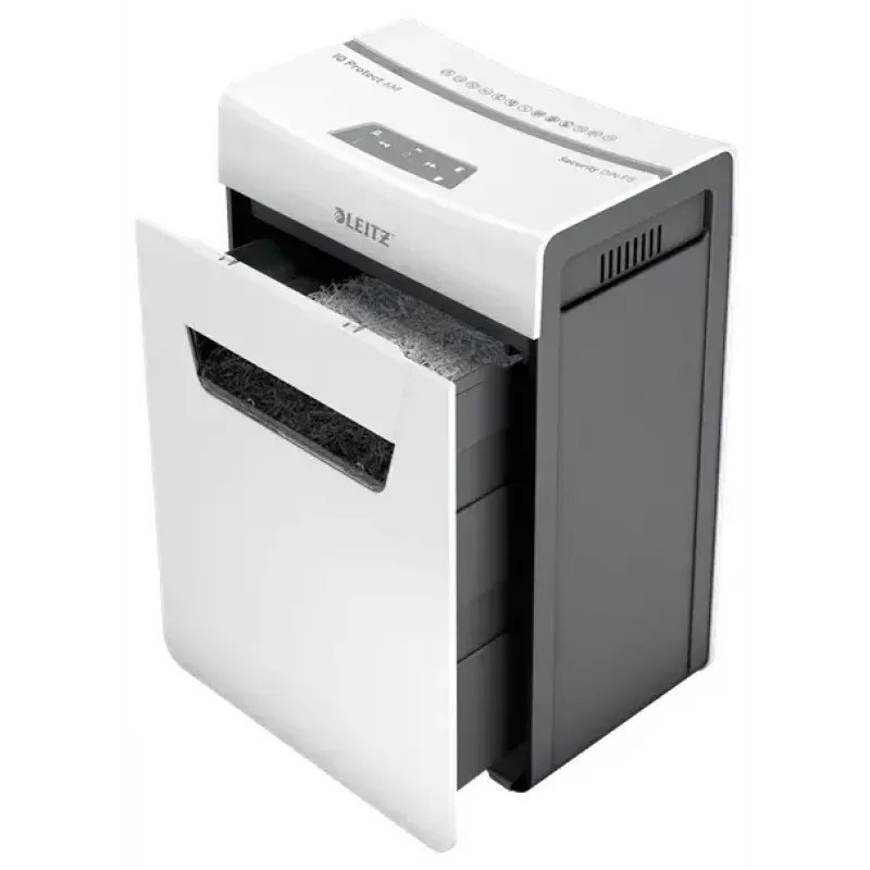 Popieriaus smulkintuvas LEITZ IQ Protect Premium 6M P5 — Mikro pjovimas, 18 l, Jutiklinis valdymas, 351×204×355 mm