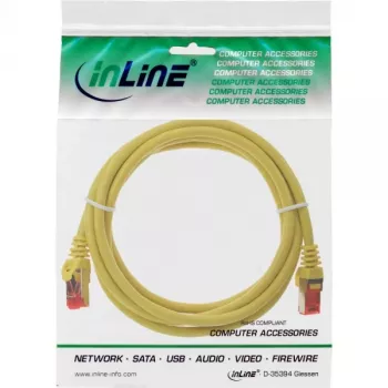 InLine komutacinis kabelis S/FTP PiMF Cat.6 250MHz PVC CCA geltonas 1m