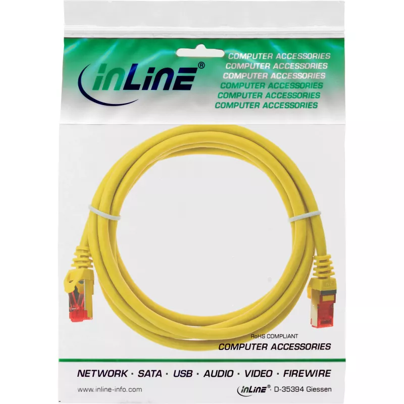InLine komutacinis kabelis S/FTP PiMF Cat.6 250MHz PVC CCA geltonas 3m