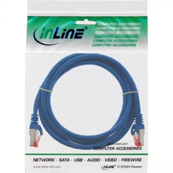 InLine komutacinis kabelis S/FTP PiMF Cat.6 250MHz PVC CCA mėlynas 3m
