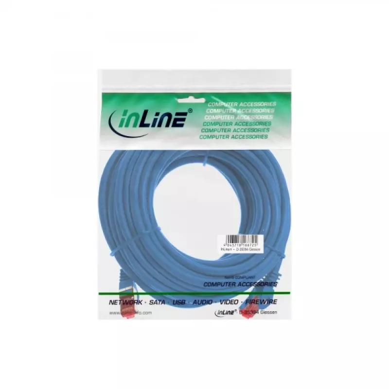 InLine komutacinis kabelis S/FTP PiMF Cat.6 250MHz PVC CCA mėlynas 5m