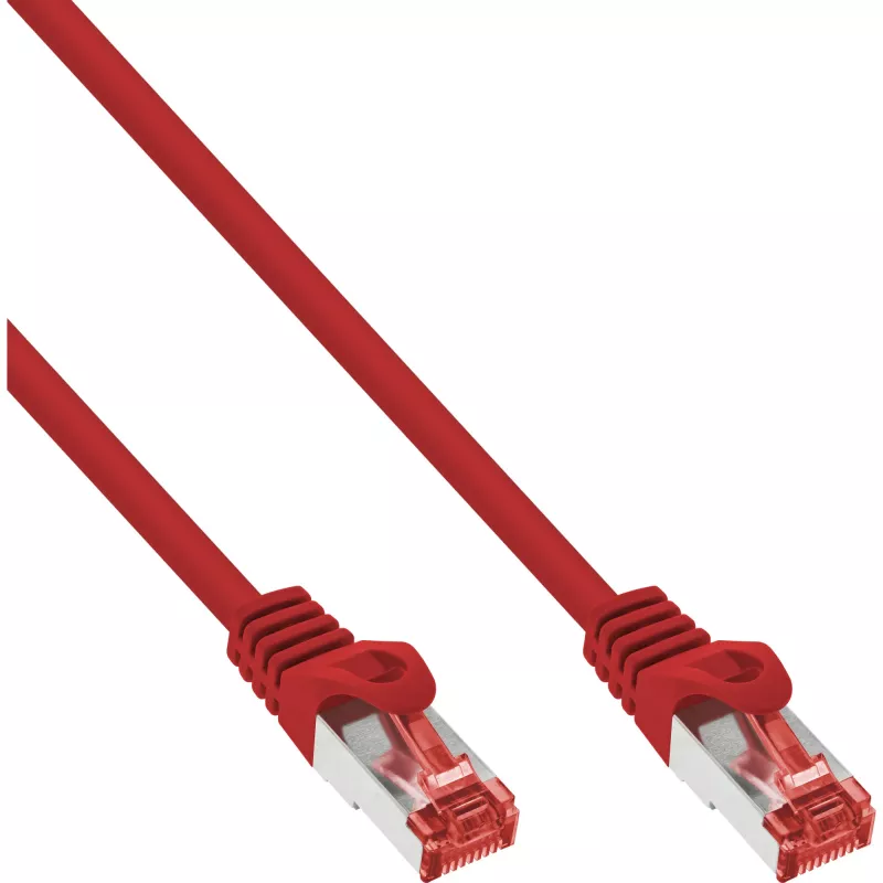 InLine komutacinis kabelis S/FTP PiMF Cat.6 250MHz PVC CCA raudonas 1m