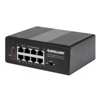 Pramoninis komutatorius Intellinet 8 prievadų Gigabit Ethernet PoE+