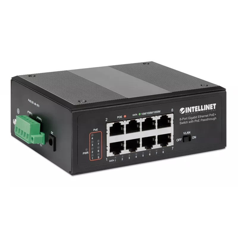 Pramoninis komutatorius Intellinet 8 prievadų Gigabit Ethernet PoE+