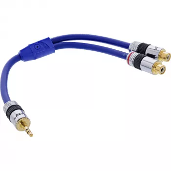 InLine garso kabelis Premium 2x RCA lizdas / 3,5 mm kištukas paauksuotas 0,25 m