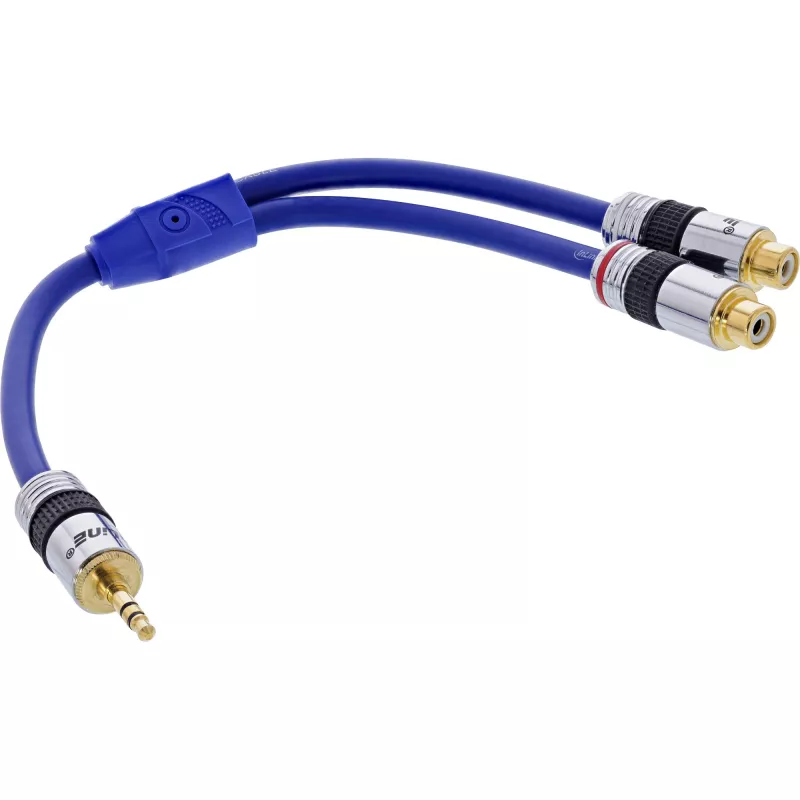 InLine garso kabelis Premium 2x RCA lizdas / 3,5 mm kištukas paauksuotas 0,25 m