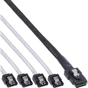 InLine SAS laidas Mini SAS SFF8087 į 4x SATA tiesioginis OCR 0,5m