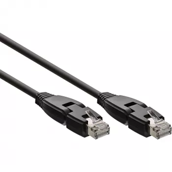 InLine 180° komutacinis kabelis S/FTP PiMF Cat.6A 500 MHz be halogenų varinis juodas 1 m