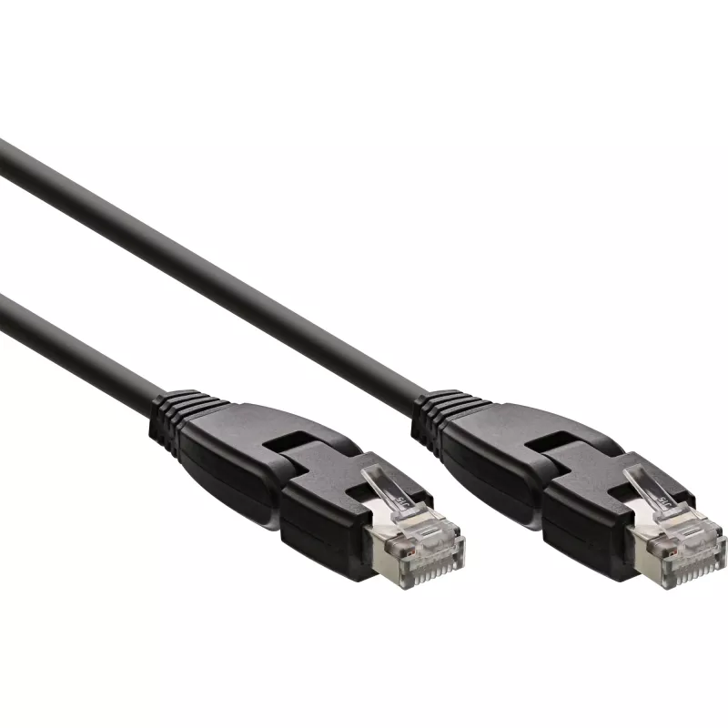 InLine 180° komutacinis kabelis S/FTP PiMF Cat.6A 500 MHz be halogenų varinis juodas 1 m
