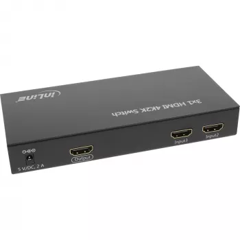 InLine HDMI jungiklis 3 IN į 1 OUT signalas 4K2K 3D HD garsas