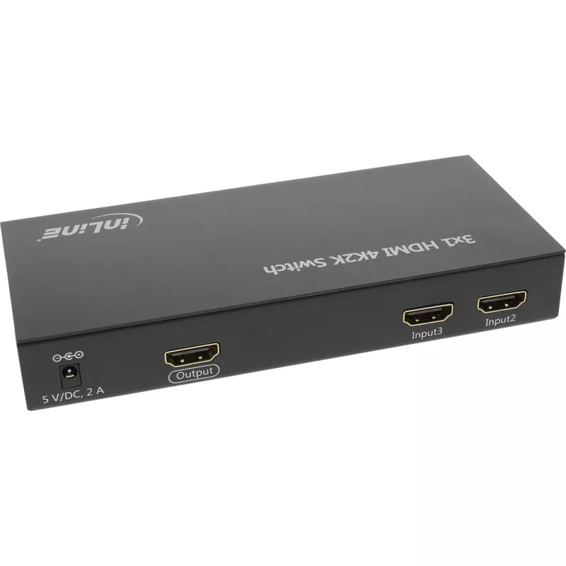 InLine HDMI jungiklis 3 IN į 1 OUT signalas 4K2K 3D HD garsas