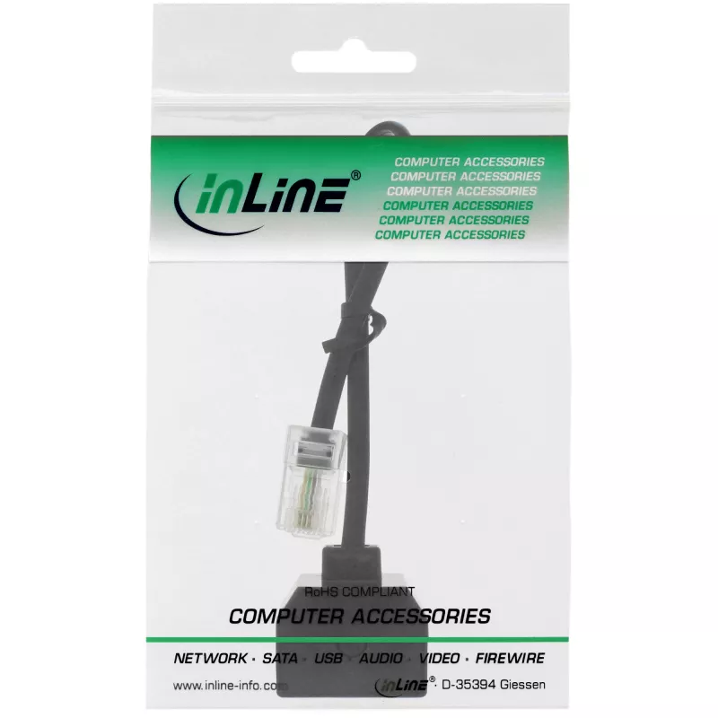 InLine ISDN skirstytuvas 1x RJ45 M / 2x RJ45 F, 8P4C be varžų