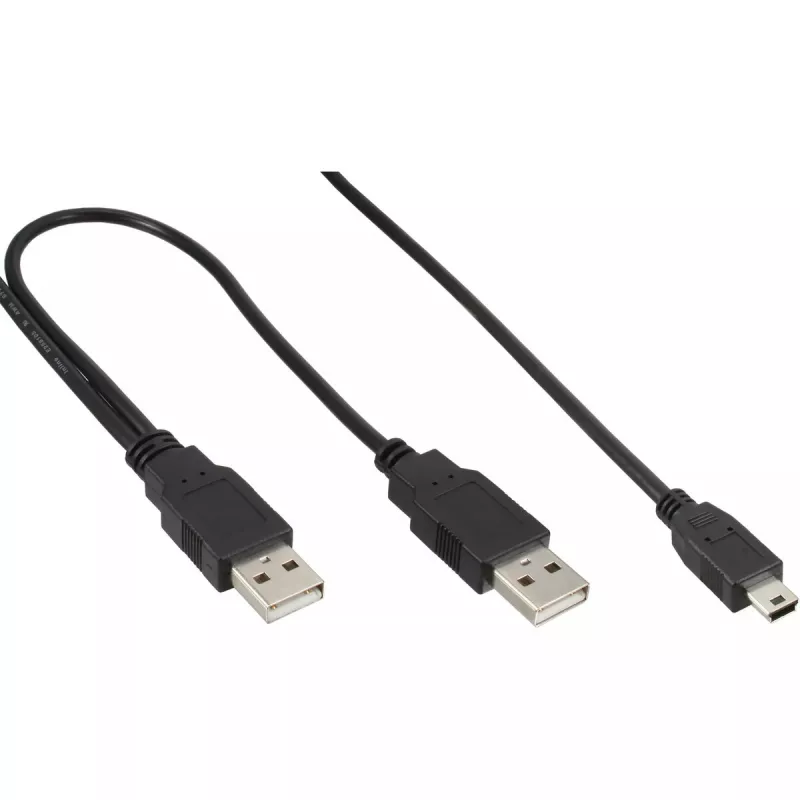 InLine Mini USB 2.0 Y laidas, 2x USB Type A kištukas / Mini USB 5 kontaktų kištukas, 1,5 m