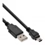 InLine USB 2.0 Mini laidas, USB A tipo kištukas / Mini B tipo kištukas, 5 kontaktų, juodas, 2 m