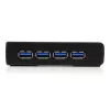 StarTech.com 4 prievadų juodas SuperSpeed USB 3.0 šakotuvas, USB 3.2 Gen 1 (3.1 Gen 1) Type-A, 5000 Mbit/s, juodas, maitinimo, 5 V, 2 A