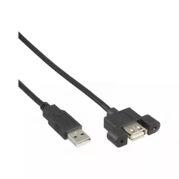 InLine 100 vnt. pakuotė USB 2.0 laidas A kištukas į A patelę lizdo laikikliui 0,6 m