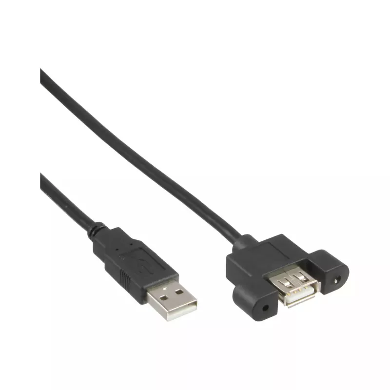 InLine 100 vnt. pakuotė USB 2.0 laidas A kištukas į A patelę lizdo laikikliui 0,6 m