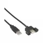 InLine 100 vnt. pakuotė USB 2.0 laidas A kištukas į A patelę lizdo laikikliui 0,6 m