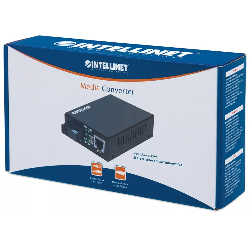 Intellinet Gigabit Ethernet vienmodis medijos keitiklis, 10/100/1000Base-T į 1000Base-Lx (SC) vienmodis, 20 km