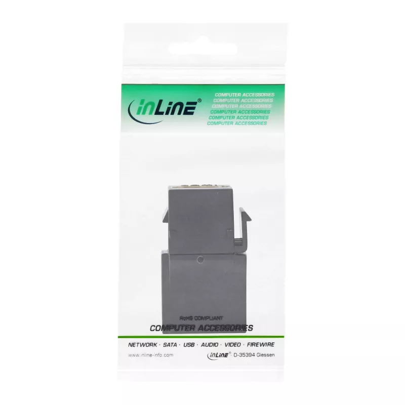 “InLine HDMI Keystone” įsmeigiamasis modulis, 4K/60 Hz, HDMI AF/AF kampinis juodas