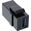 InLine USB 3.1 užfiksuojamas modulis, USB-A F/F, juodas korpusas